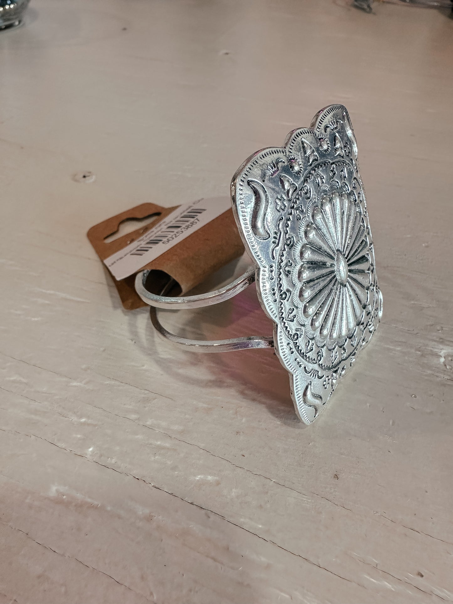 Silver Stamped Bracelet Cuff