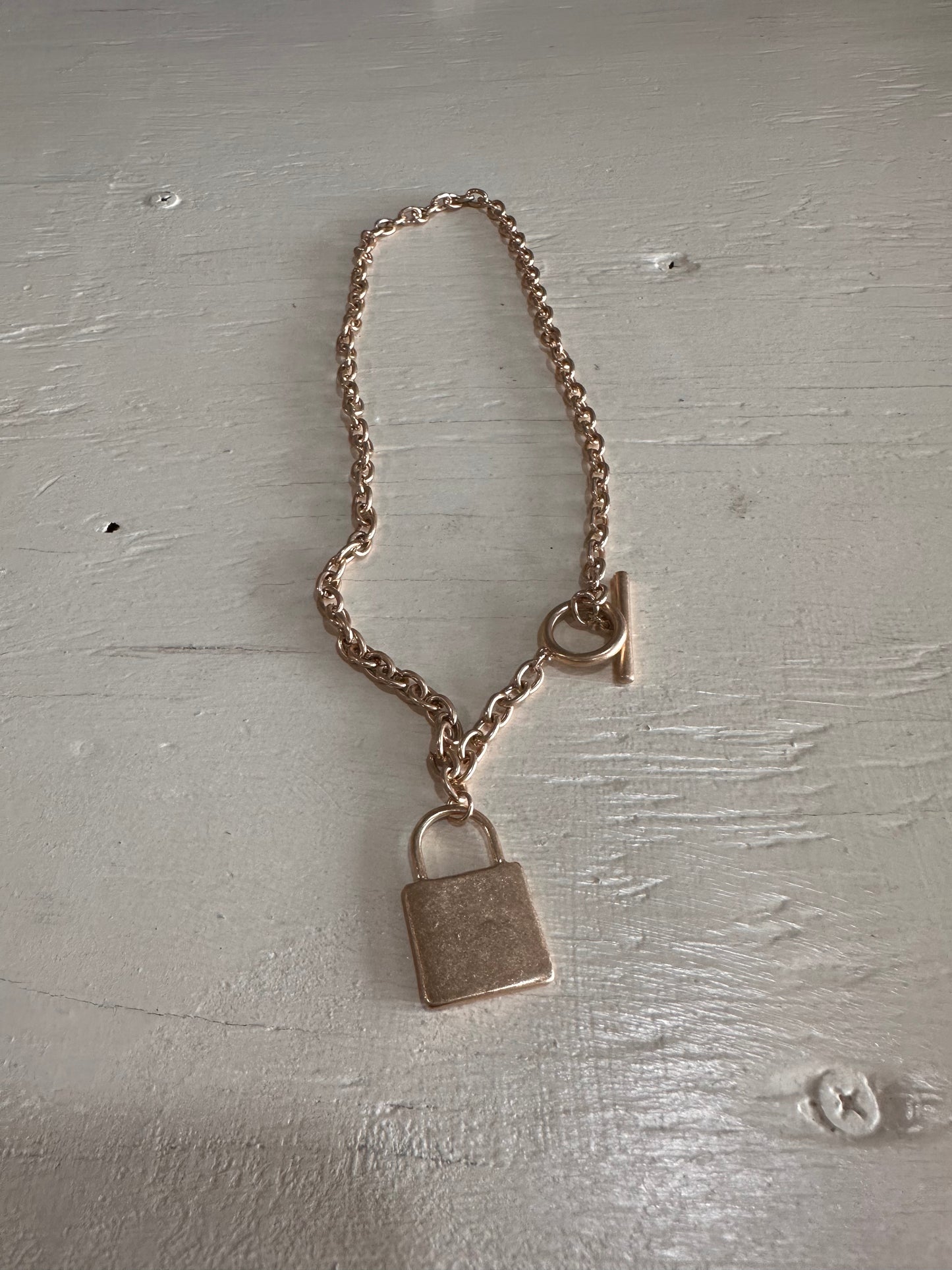 Bold Gold Lock Necklace