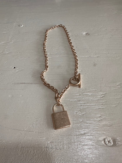 Bold Gold Lock Necklace