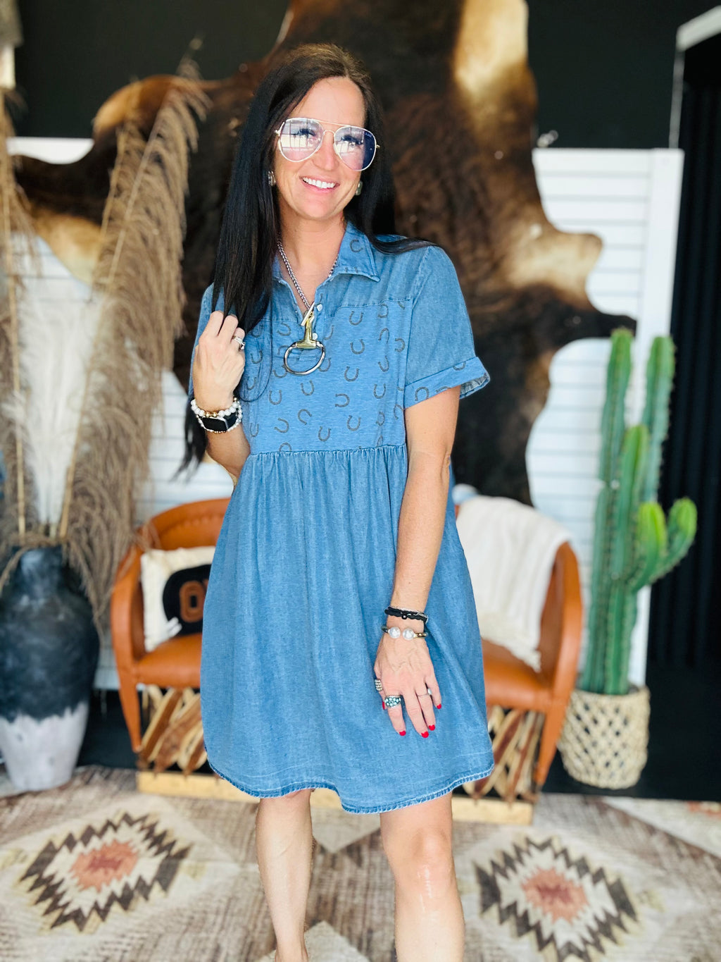 Hot Two Trot Denim Dress, S/M