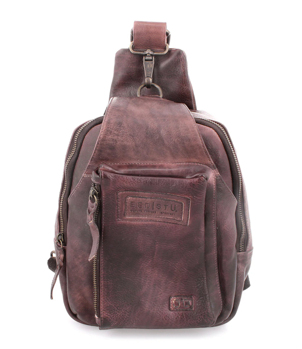 Beau Brown Leather Sling Backpack by Bed|Stu