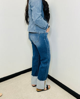 Risen Braxon Wide Cuff Ankle Jeans-jeans-Risen-Motis & Co Boutique, Women's Fashion Boutique in Carthage, Missouri