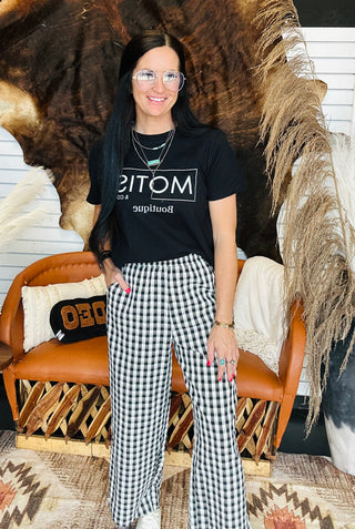 Motis Boxy Graphic Tee - Black-Graphic Tees-MOTIS-Motis & Co Boutique, Women's Fashion Boutique in Carthage, Missouri