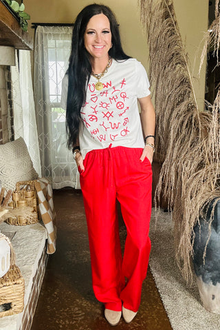 Crew Relaxed Red Drawstring Pants-Pants-HYFVE-Motis & Co Boutique, Women's Fashion Boutique in Carthage, Missouri