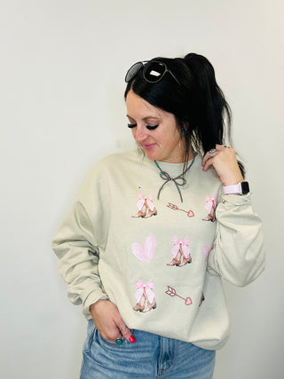 Boots and Bows Graphic Sweatshirt-Pullovers-Motis & CO-Motis & Co Boutique, Women's Fashion Boutique in Carthage, Missouri