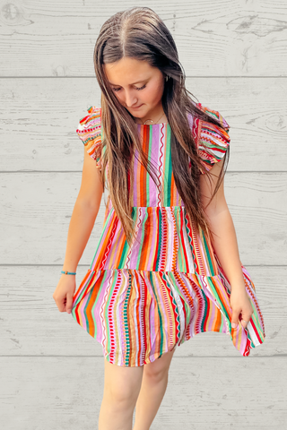 Life's A Party Tiered Stripe Dress-Dresses-staccato-Motis & Co Boutique, Women's Fashion Boutique in Carthage, Missouri