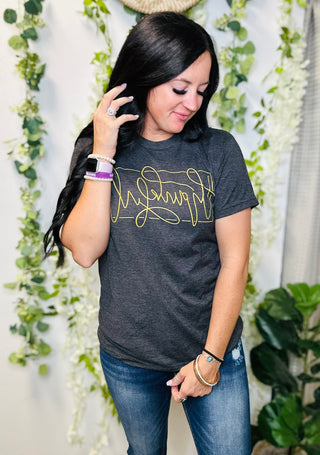 Gold Shimmer Thankful Tee-Graphic Tees-P&PD-Motis & Co Boutique, Women's Fashion Boutique in Carthage, Missouri