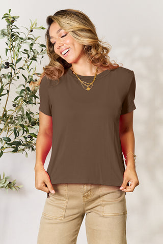 Basic Bae Full Size Round Neck Short Sleeve T-Shirt-Short Sleeves-Trendsi-Motis & Co Boutique, Women's Fashion Boutique in Carthage, Missouri