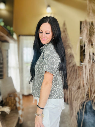 Donna Boxy Leopard Denim Top-Short Sleeves-Pretty Bash-Motis & Co Boutique, Women's Fashion Boutique in Carthage, Missouri