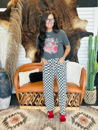 Fast Lane Black and White Barrel Jeans-Jeans-sterling kreek-Motis & Co Boutique, Women's Fashion Boutique in Carthage, Missouri