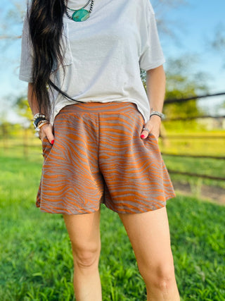 EZ Breezy Zebra Burnout Shorts-Shorts-2 Fly-Motis & Co Boutique, Women's Fashion Boutique in Carthage, Missouri