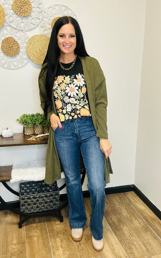 Long Sleeve Long Cardigan Olive - Jordan-Cardigans-Dear Scarlett-Motis & Co Boutique, Women's Fashion Boutique in Carthage, Missouri