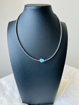 Authentic Golden Hill Turquoise & Sterling Silver Choker – Handmade-Necklaces-Bijoux-Motis & Co Boutique, Women's Fashion Boutique in Carthage, Missouri