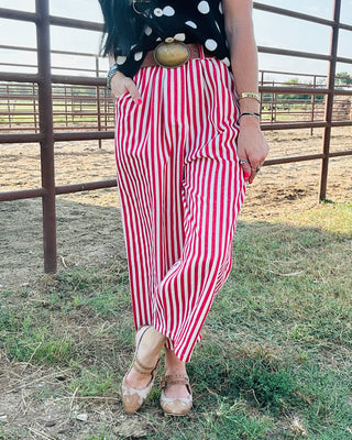Jace Red Striped Wide Leg Pants-Pants-Urban Daizy-Motis & Co Boutique, Women's Fashion Boutique in Carthage, Missouri