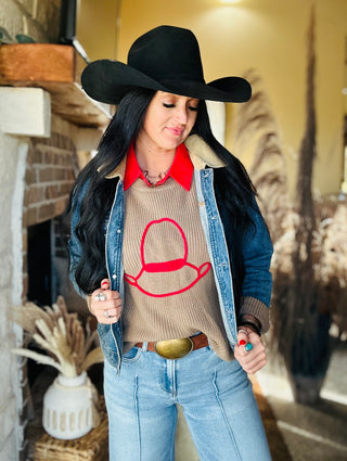 Hats Off Cowboy Hat Sweater-Sweaters-2 Fly-Motis & Co Boutique, Women's Fashion Boutique in Carthage, Missouri