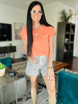 Corbin Cream Leopard Shorts-Shorts-Risen-Motis & Co Boutique, Women's Fashion Boutique in Carthage, Missouri