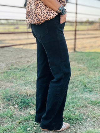 Dune Black Wide Trouser Hem Jeans-Jeans-Mica-Motis & Co Boutique, Women's Fashion Boutique in Carthage, Missouri