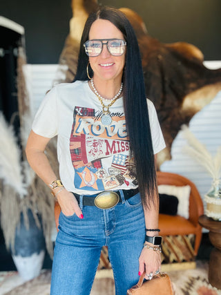 XOXO Missouri Pennant Patch Rodeo Tee-Graphic Tees-XOXO ART & Co-Motis & Co Boutique, Women's Fashion Boutique in Carthage, Missouri