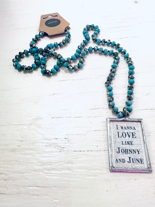 Love Like Johnny & June Poster Necklace-Necklaces-Western Elite-Motis & Co Boutique, Women's Fashion Boutique in Carthage, Missouri