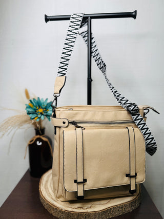 Cadillac Cross Body Handbag Beige