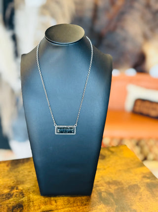 Vian Faux Black Onyx Bar Necklace-Necklaces-Western Elite-Motis & Co Boutique, Women's Fashion Boutique in Carthage, Missouri