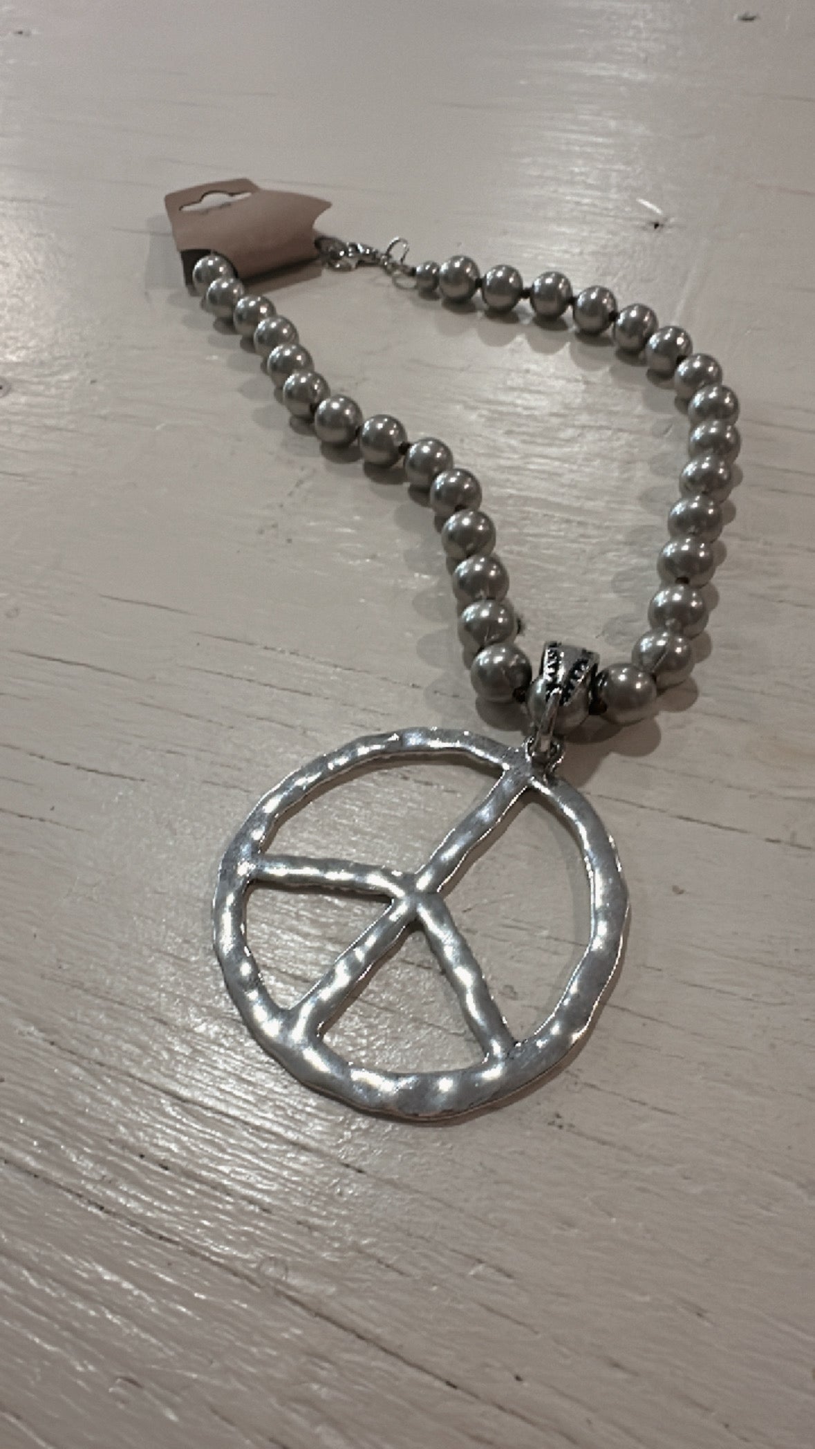 Peace Boho Pearl Necklace