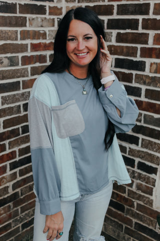 Daisy Color Block Long Sleeve Top-Long Sleeves-MOTIS-Motis & Co Boutique, Women's Fashion Boutique in Carthage, Missouri