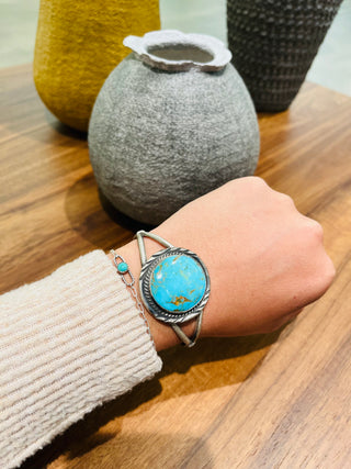 Augustine Turquoise Concho Cuff Bracelet-Bracelets-Motis & CO-Motis & Co Boutique, Women's Fashion Boutique in Carthage, Missouri