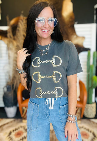 Fancy Horse Bit Graphic Tee-Graphic Tees-Branded by Barta-Motis & Co Boutique, Women's Fashion Boutique in Carthage, Missouri