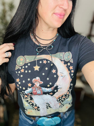 Cowboy in The Moon Graphic Tee XOXO-Graphic Tees-XOXO ART-Motis & Co Boutique, Women's Fashion Boutique in Carthage, Missouri