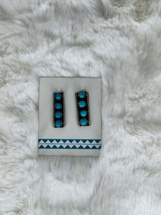Esther Bar Turquoise Earrings-Earrings-Touch of Gallop-Motis & Co Boutique, Women's Fashion Boutique in Carthage, Missouri