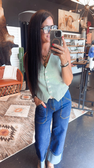 Sadie Striped Sleeveless Vest
