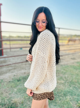Ginny Cream Chunky Knit Cardigan