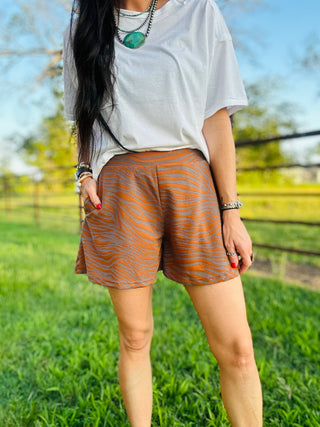 EZ Breezy Zebra Burnout Shorts-Shorts-2 Fly-Motis & Co Boutique, Women's Fashion Boutique in Carthage, Missouri