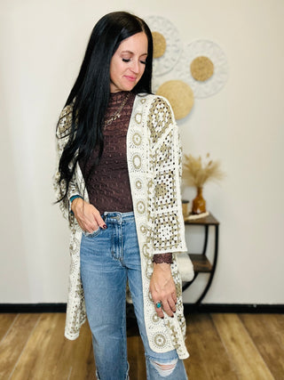 Corinne Open Front Crochet Cardigan-Cardigans-Anniewear-Motis & Co Boutique, Women's Fashion Boutique in Carthage, Missouri