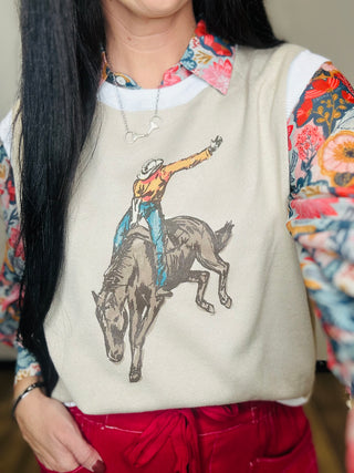 A Million Bucks Western Sweater Vest-Sweaters-2 Fly-Motis & Co Boutique, Women's Fashion Boutique in Carthage, Missouri