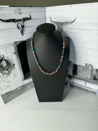 Montana Copper Pearl and Turquoise Necklace-Necklace-Turquoise Heaven-Motis & Co Boutique, Women's Fashion Boutique in Carthage, Missouri