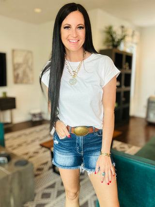 Tonya Relaxed Rolled Sleeve Tee-Short Sleeves-Zenana-Motis & Co Boutique, Women's Fashion Boutique in Carthage, Missouri