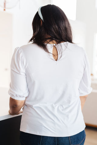 New Days Ahead White Blouse-Short Sleeves-Ave-Motis & Co Boutique, Women's Fashion Boutique in Carthage, Missouri