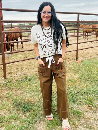 Jonah Wide Leg Brown Pants-Pants-Jodifl-Motis & Co Boutique, Women's Fashion Boutique in Carthage, Missouri
