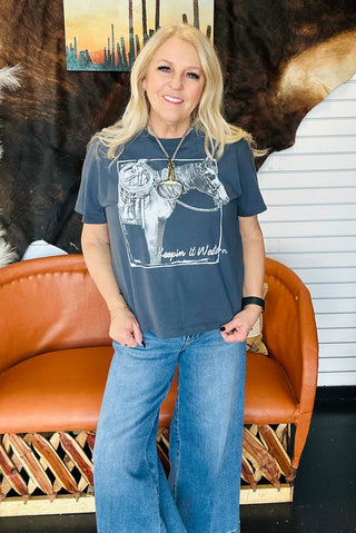 XOXO Keepin' It Western Boxy Graphic Tee-Graphic Tees-XOXO ART & Co-Motis & Co Boutique, Women's Fashion Boutique in Carthage, Missouri
