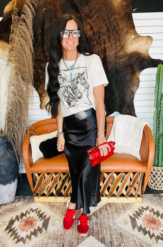 Miles Midi Satin Skirt-Dresses-HYFVE-Motis & Co Boutique, Women's Fashion Boutique in Carthage, Missouri