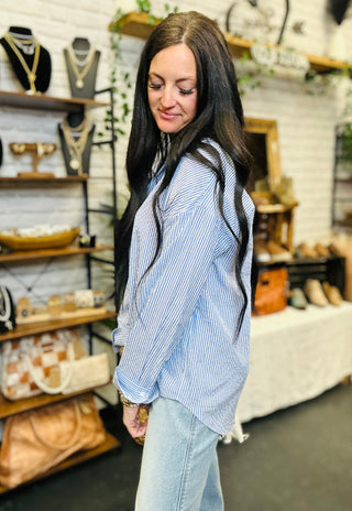 Stella Striped Button Down Blouse-Long Sleeves-HYFVE-Motis & Co Boutique, Women's Fashion Boutique in Carthage, Missouri