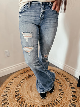 Craig Destroyed Flare Jeans-Jeans-Judy Blue-Motis & Co Boutique, Women's Fashion Boutique in Carthage, Missouri
