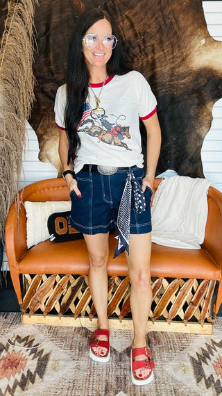 Dust and Glory Ringer Tee-Graphic Tees-sterling kreek-Motis & Co Boutique, Women's Fashion Boutique in Carthage, Missouri