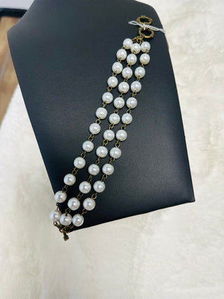 Pearl Triple Strand Bracelet-Bracelets-Jewelry Junkie-Motis & Co Boutique, Women's Fashion Boutique in Carthage, Missouri