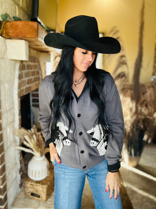 Black Baldy Cattle Cardigan-Cardigans-2 Fly-Motis & Co Boutique, Women's Fashion Boutique in Carthage, Missouri