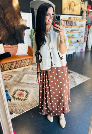 Hannah Horseshoe Short Sleeve White Cardigan-Sweaters-24th-Motis & Co Boutique, Women's Fashion Boutique in Carthage, Missouri