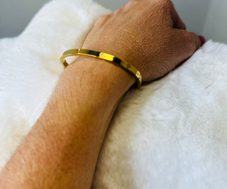 Gold Water Resistant Bangle Bracelet | The Nelson-Bracelets-Accessories Galore-Motis & Co Boutique, Women's Fashion Boutique in Carthage, Missouri