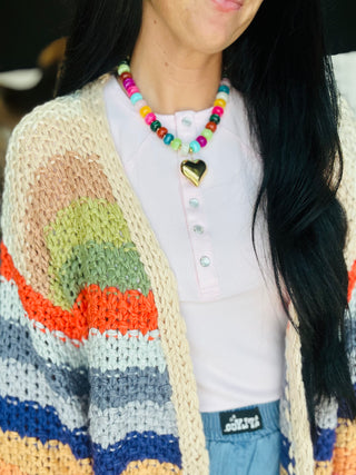 Rae Rainbow Chunky Knit Cardigan - Bright-Cardigans-Listicle-Motis & Co Boutique, Women's Fashion Boutique in Carthage, Missouri